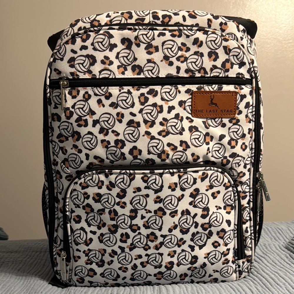 White and Brown Patterned Men's Bag